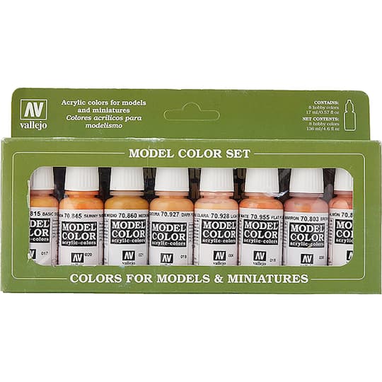 Vallejo Model Color Face & Skin Tones Acrylic Paint Set